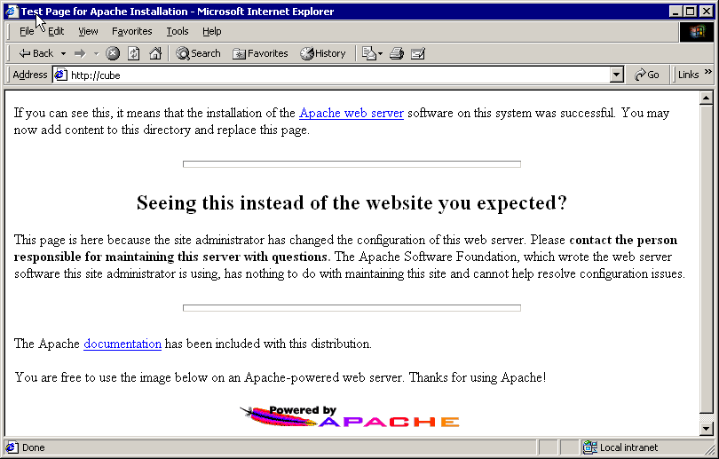 Apache home page