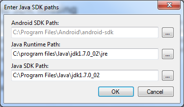 Manually setting the Android SDK path